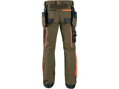 Kalhoty CXS NAOS pánské, khaki-olive, HV oranžové doplňky