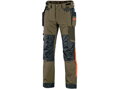 Kalhoty CXS NAOS pánské, khaki-olive, HV oranžové doplňky