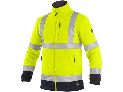 Bunda CXS PRESTON, výstražná, fleece, žluto - modrá vel. M
